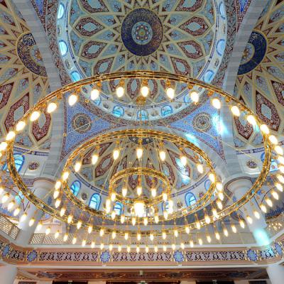 China Manufacturer Custom Hotel Large Modern Lighting Islamic Chandeliers, Arabic Style Copper Ceiling Lights, Islamic Mosque Lighting for sale