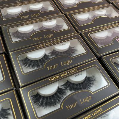 China Thick Warm Fluffy Mink Eyelashes Logo Paper Lashes Boxes 15mm 25mm Private 3D Mink Eyelashes in lashpackaging for sale