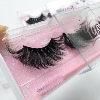 China Best Thick Mink Lashes Clear Eyelashes Boxes With Private Label Wholesale 25mm Eye Lashes Mink for sale