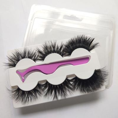 China Custom Thick Lashes 3d False Mink Eyelashes 22mm 25mm Real Mink Eyelash for sale