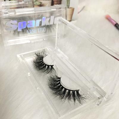 China Thick Eyelash Vendor Mink Strip Lashes with Clear Lash Business 18mm 20mm Vegan Mink Lashes for sale