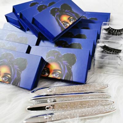 China Thick Free Design Logo! Empty Eyelash Packaging 25mm Mink Lashes Boxes for sale