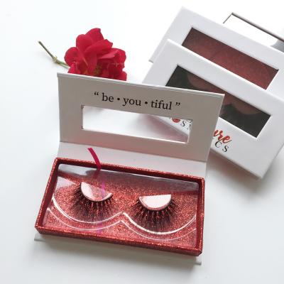 China Recyclable White Color Boxes Your Own Logo 3D Mink Eyelashes Custom Eyelashes Packaging for sale