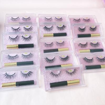 China Wholesale bulk natural tapered mink crisscross 5d lashes magnetic eyelashes for sale