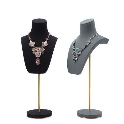 China Necklace Display DIGU Metal High Quality Luxury Jewelry Bust Pendant Jewelry Display Stand for sale