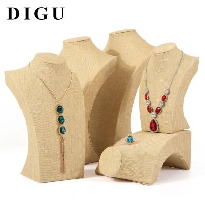 China Jewelry Packaging & Custom Bust Stand Mannequin Jewelry Necklace Showcase Display Store Model Necklace Displays for sale