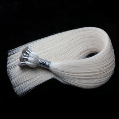 China YADING hot sales free sample straight handtied weft#60 blonde 100% virgin remy hair extension double human hair extensions for sale