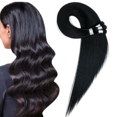 China Straight 100% Hand Tied Hair Weft Extensions Beach Natural Virgin Hair Black Bundle 10a Remy Weaving Hair Factory Cuticle Aligned Human for sale