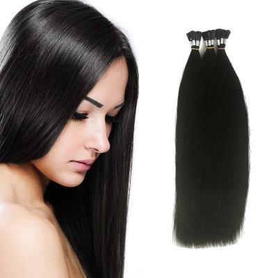 China YADING Straight Pre Bonded I Tip #1 14-24INCH Cuticle Aligned Natural Remy Virgin Human Hair Hair Extensions Sellers for sale