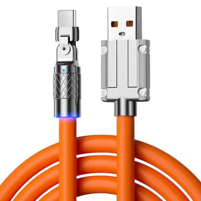 China IOS Wholesale180 Degree   Liquid Silicone Type-C USB Data cable 120W Sync Charging Cable 6A fast charging For Samsung Huawei Xiaomi for sale