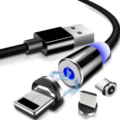 China Popular Usb Cable Charger Braided Charging Type C Usb Cable 2.4a Magnetic Nylon Hot Sale 2022 Wholesale 3 in 1 for Android for Iphone for sale