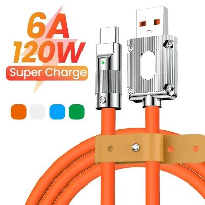 China IOS Suitable for Iphone 120W 6A Super Fast Charge Liquid Silicone USB Cable Type-C To iOS Lighting Charger Data Line for sale