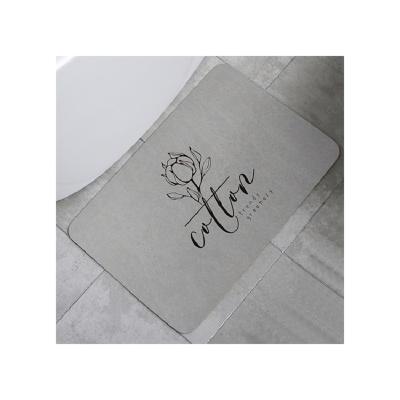 China Hot Selling Sustainable Easy To Clean Quickly Dry Water Absorbent Customize Print Diatomite Bath Mat for sale