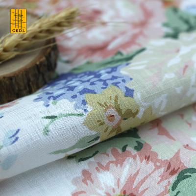 China 110 Gsm Pure Organic European Linen OEKO Tex Fabric Certified Reactive 100%Linen Fabric For Garment T-shirt Or Skirts Printing en venta