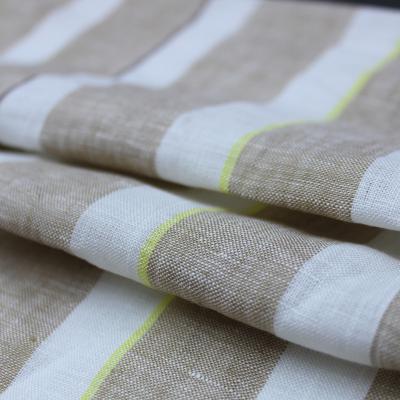 China Breathable Sustainable Shiny Linen Fabric Gray Plain For Sofa YARN DYE STRIPE for sale