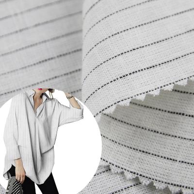 China Uoile Shrink-Resistant Fabric Custom Rayon Fabric Shrink-Resistant Canvas GLAZE DYED STRIPE FABRIC for sale