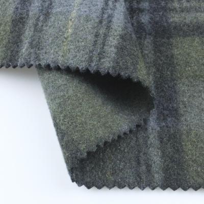 Cina Brushed Sueded Custom Super Soft Yarn Dyed 100%Poly Stretch Check Fabric Use For Women's Coat in vendita