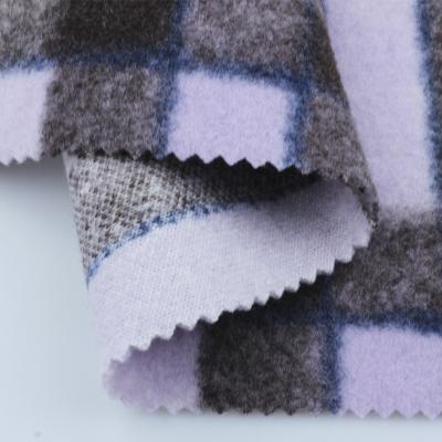 Cina Shrink-Resistant Yarn Dyed 100%Polyester Stretch Plaid Fabric For Overcoat in vendita