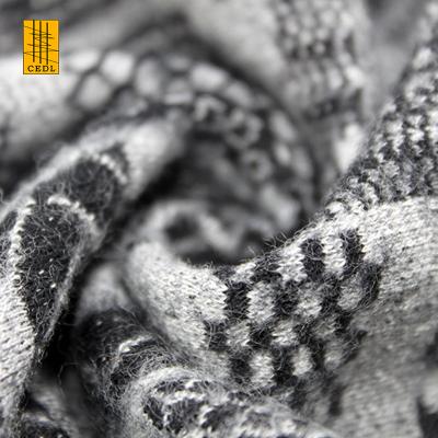 中国 Very Nice breathable high quality black and white wool fabric knit jacquard for apparel design or pants or garments 販売のため