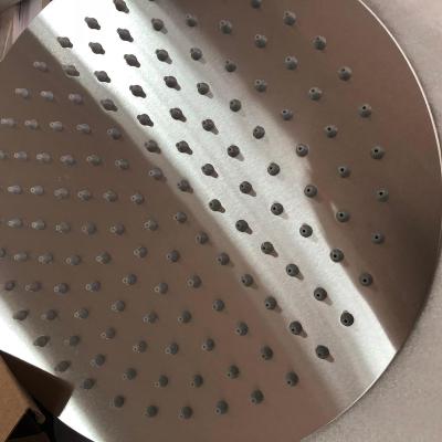 China Needle Free Round Bathroom High Pressure Stainless Steel Brush Ultrathin Shower Head for sale