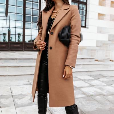 China 2021 Fashion Winter Viable Coats For Women Womens Long Brown Ladies Suit Jacket Maxi Coat Abrigos Parkas Para Mujer Invierno for sale