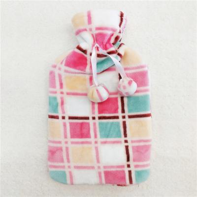 China OEM Hand Body Warmer Multi Color Water Bottle Warmer Fleece Cover Rubber Water Bag for sale