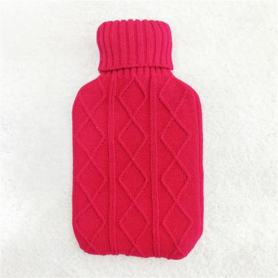 China Body Hand Warmer Rubber Hot Water Bottle With Knitted Cover for sale