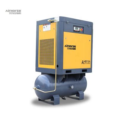 China ASME 15Hp 11KW High Efficient Portable Industrial Screw Air Compressor And 300L Tank Lubricated for sale