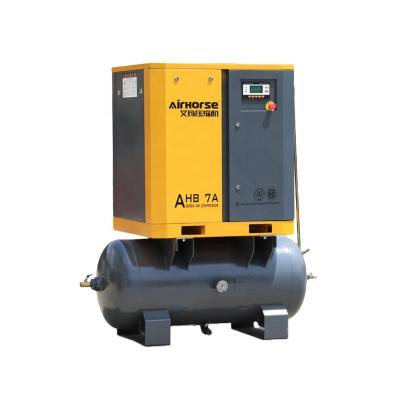 China Lubricated Low Noise 2 In 1 Industrial Screw Air Compressor 5.5KW 7HP Rotary Compressor 8bar Screw Compressor for sale