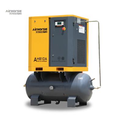 China Lubricated Quick Delivery 8bar Convenient Silent Compressor 10Hp Screw Oil Free Air Compressor With Reservoir for sale