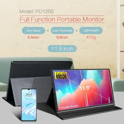 China Wholesale HDR 12 Inch Portable Gaming Monitor As Laptop Accessories Portable Gaming Monitor for sale