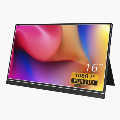 China Super-thin 16 inch IPS screen speaker portable monitor for laptop gaming monitor with HD and usb c port for sale