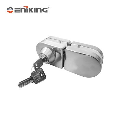 China Eniking Price Stainless Steel Center Door Lock Modern Cheap Frameless Sliding Glass Door Lock for sale