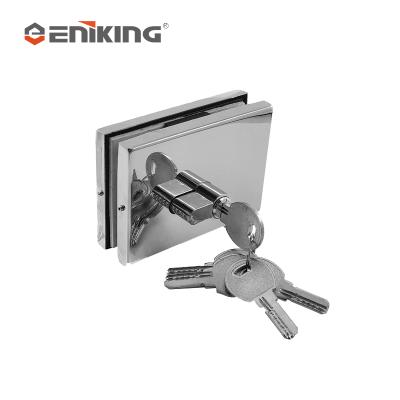 China One Side Key Eniking Stainless Steel Tempered Glass Sliding Door Lock High Quality Glass Center Door Lock for sale