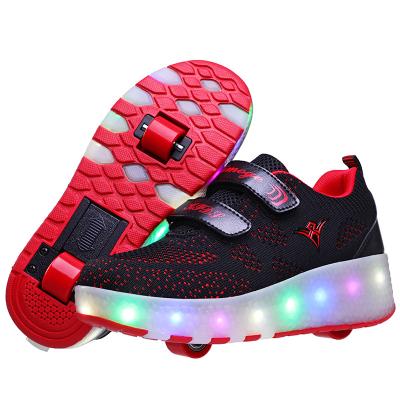 China Fashion\Comfortable\Durable Rechargeable USB LED Light Roller Shoes Roller Skate Sneaker Shoes for Boys Girls Kids for sale