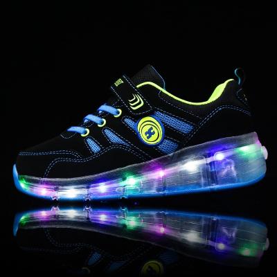 China EVA LED Lighting Wheel Roller Retractable Shoes For Kids Children Light Up Sole Sports Sneakers Skate Hot Sale for sale