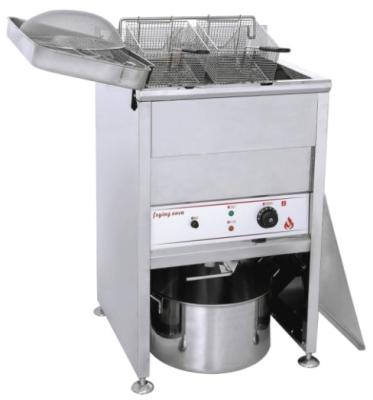 China Commercial Stainless Steel Restaurant 1 Tank 2 Basket Deep Fryer Less Double Electric Oil Deep Fryer Commercial Deep Fryer for sale