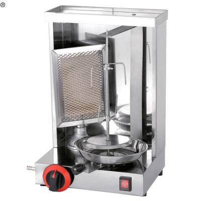 China Easily Assembled LPG Or NG Gas Automatic Rotating Turkey Kebab Rotisserie Two Burners Shawarma Grill Middle East BBQ Grill for sale