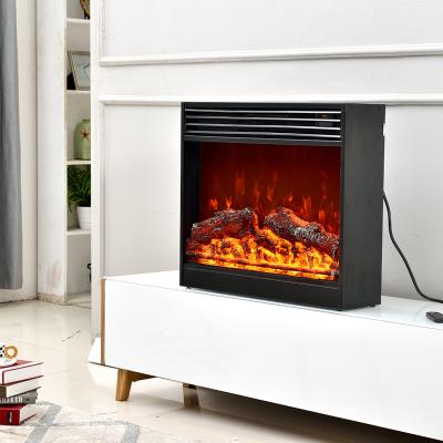 China New Decorative Black Mantel Fireplace Indoor Heating Electric Parts Realistic Flames Design for sale