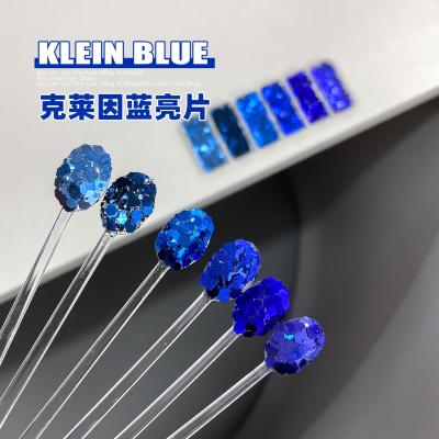 China Korean Pop Shining Sequin Nail Accessories Set with Easy Apply Kelein Blue Glitter for sale