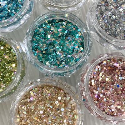 China Nail glitters bright Nail polish Fantasy color Spring sequins Aurora nail sequins for sale