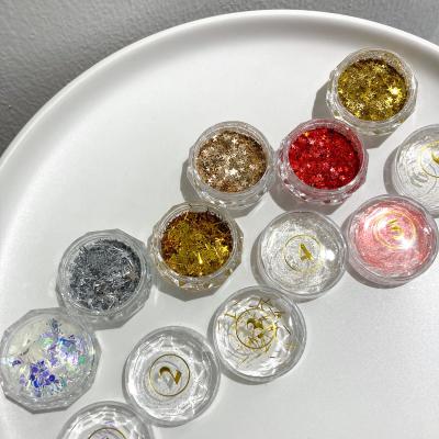 China Nail glitters bling super bright Nail polish magic color Sequin star shape Aurora laser nail sequins for sale