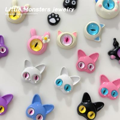 China New Ins hot 3d Nail art Charms Nail Jewelry evil eyes cute monsters cat decoration for Beauty spa for sale