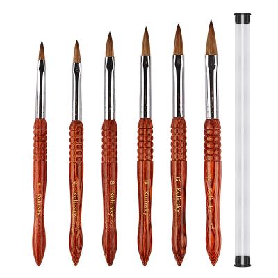 China Customized Wood Handle Kolinsky Hair Mink Hair Manicure Brush Crystal Pen Carving Pen for sale