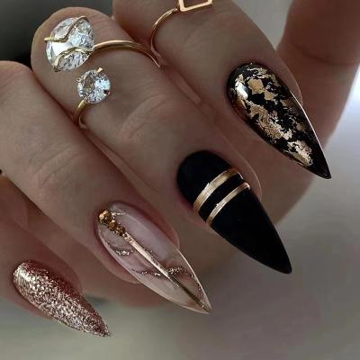 China Naixi 2023Luxury Design Custom Nails Press on Acrylic Nails Almond Brand Diamond Long French Medium Short 24nails/Box Blind Box for sale