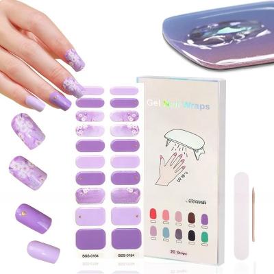 China 2023 Long Lasting UV Gel Polish Nail Wrap Bundle Halloween NFC New Led Nail Art Sticker Glitter Shades Of Black Nail Strips for sale