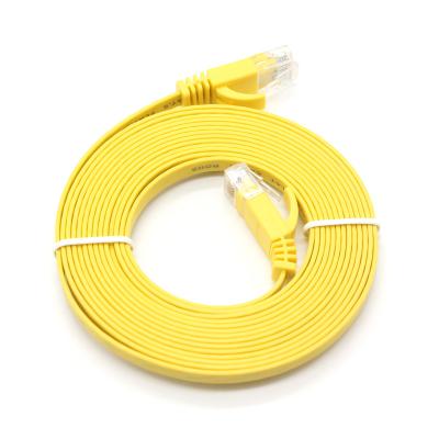 China Unshielded Cat6 Flat RJ45 Patch Cord With Bare Copper Branded for sale