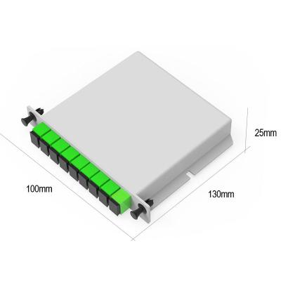 China Rack Mount PLC Splitter ABS Box SC UPC Connectors Cassette Type 1X2 1X4 1X8 1X16 for sale