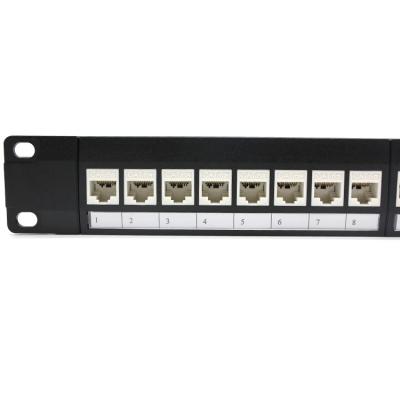 China 24 Port Rj45 Modular Cat6a Keystone Jack Patch Panel 19 Inch 1u Full Loaded for sale