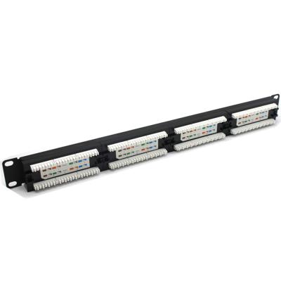 China 19inch 1U Network Patch Panel 24 Port RJ45 Socket 8P8C Cat5e UTP for sale